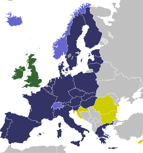 Schengen map