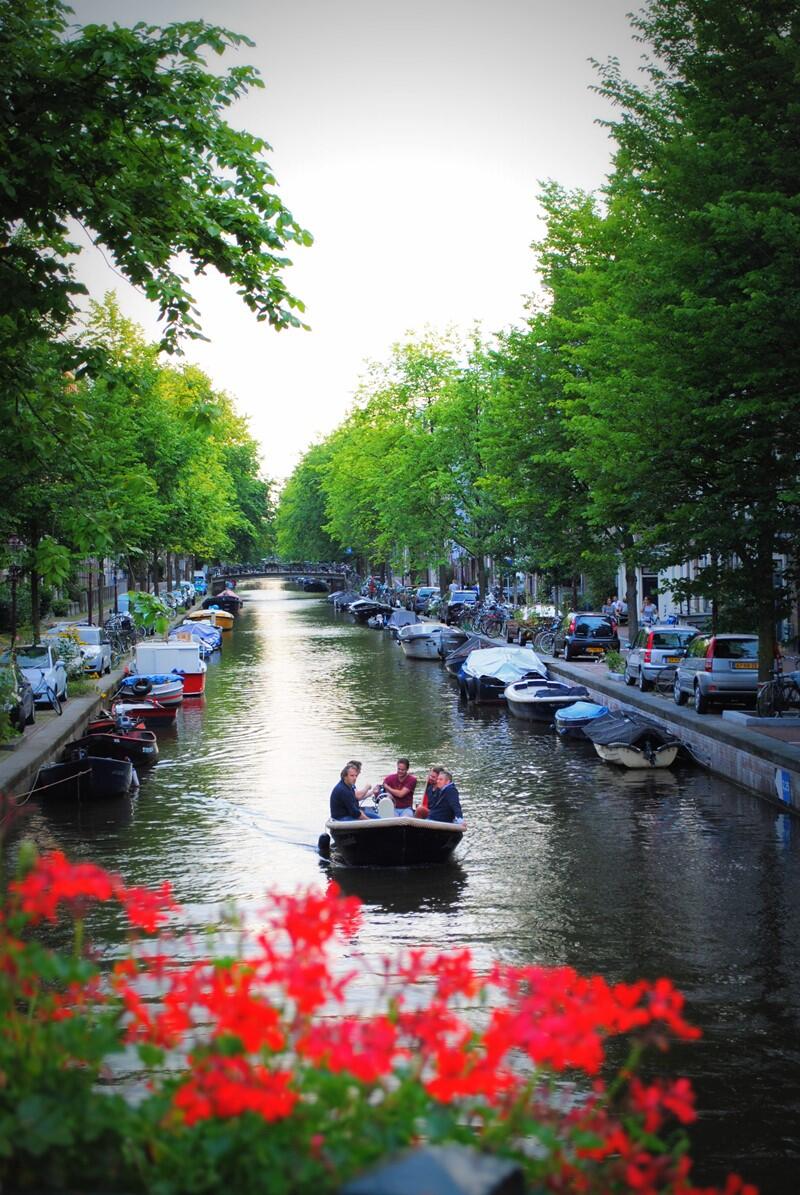 Amsterdam canals in springtime