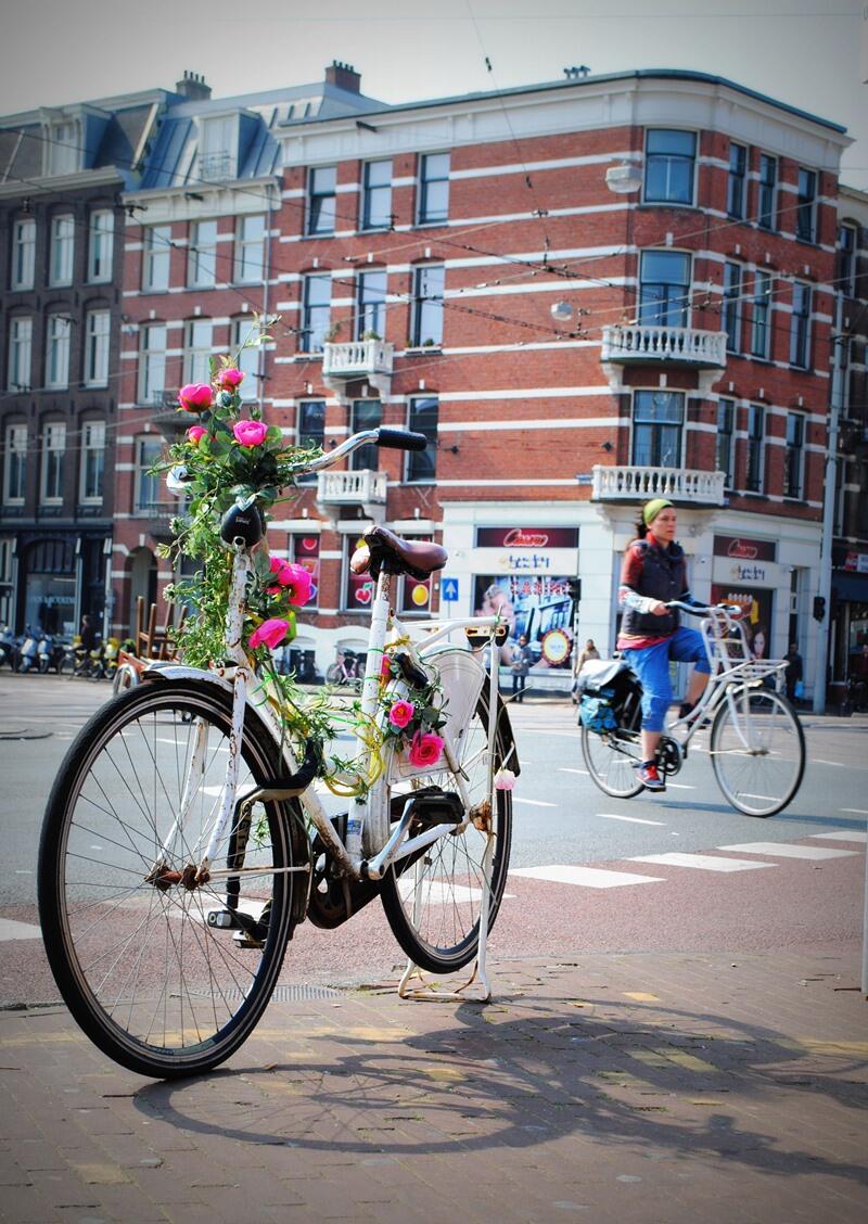 Flowers adorn even the bikes