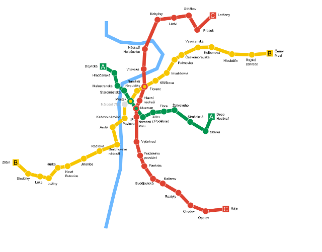 Prague metro map