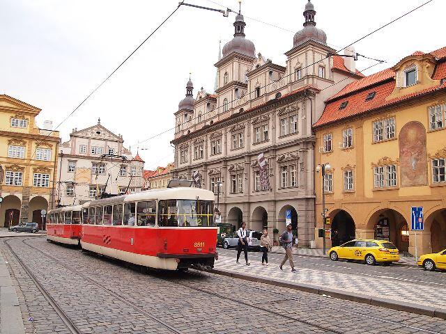 Tram at Lesser Town Square - Prague