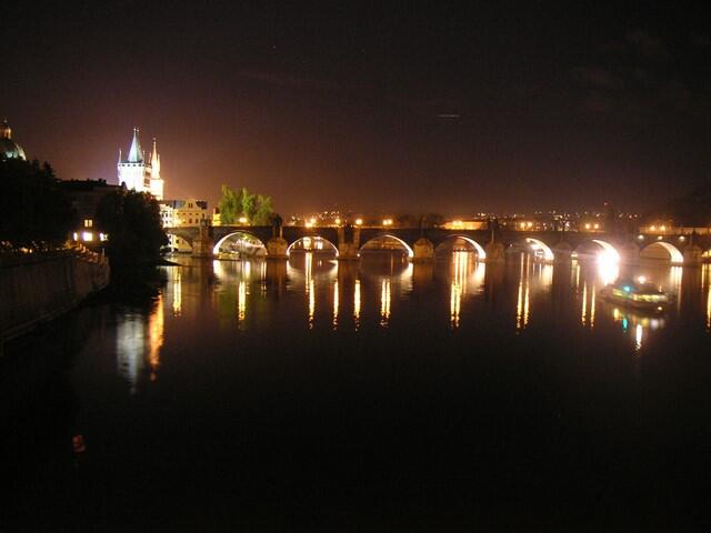 vltava river cruise at night prague