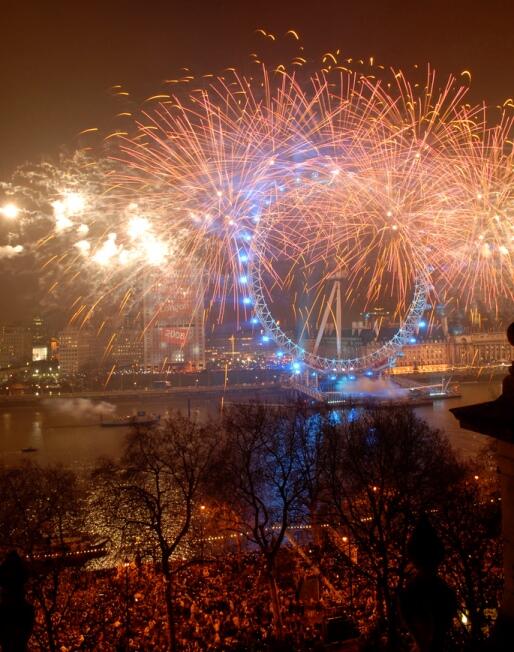 The London Eye on New Year's Eve.