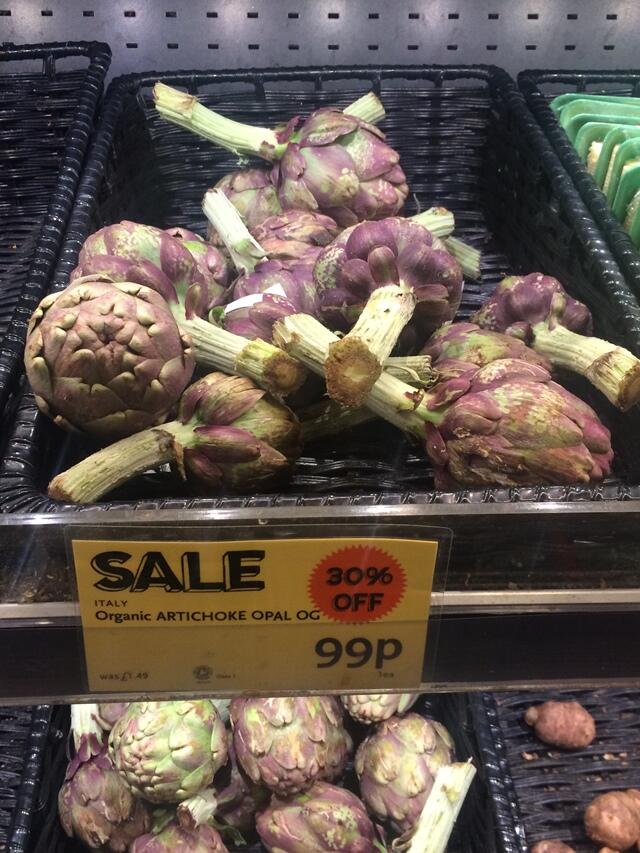 Whole Foods - artichokes on sale