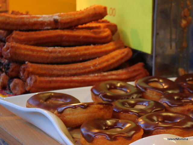 filled churros and donuts at camden markets london