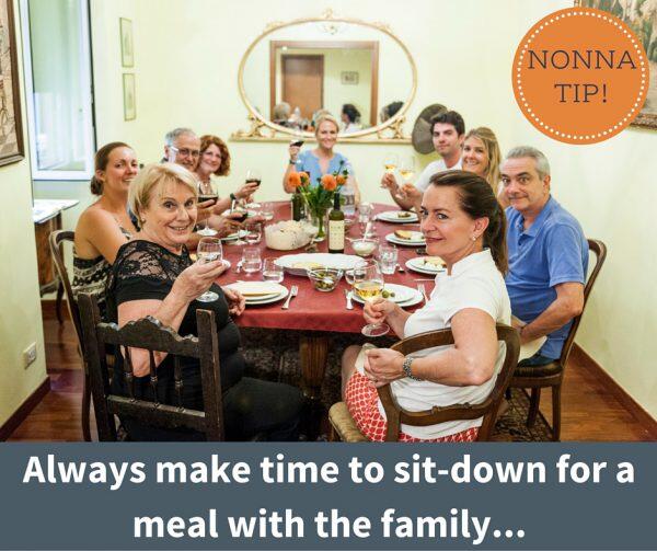 Always make time to sit down for a meal with the family