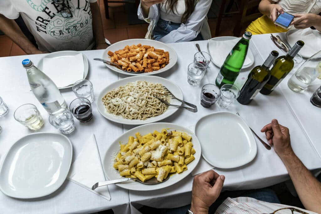 Testaccio-Rome-Food-Tour-Pasta-Carbonara, Cacio e Pepe and Amatriciana.