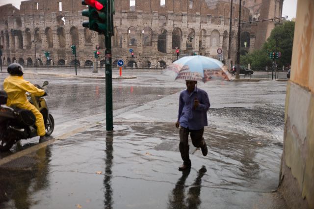 Colosseum in rain
