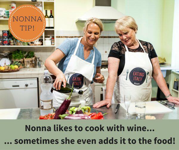 Nonna likes to cook with wine...... sometimes she even adds it to the food! (1)