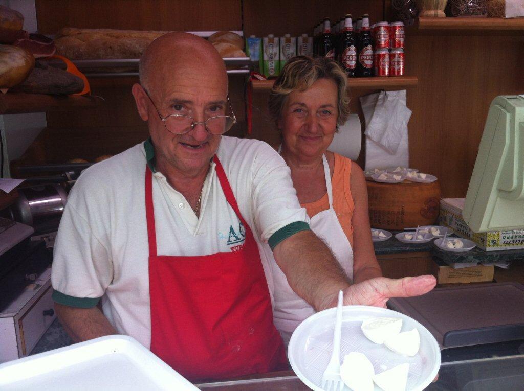 Enzo and Lina at the Testaccio Market