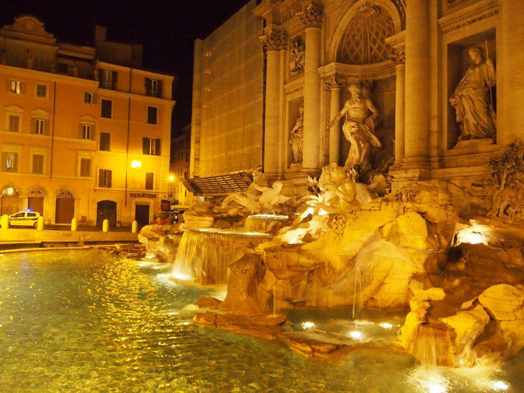Trevi Fountain under lights