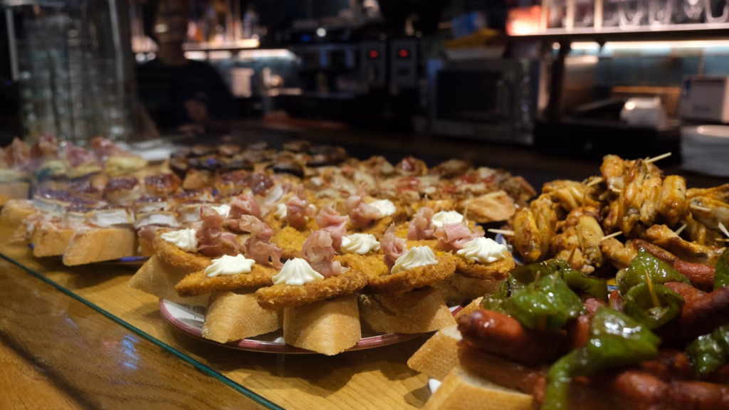 San Sebastian pintxos on display